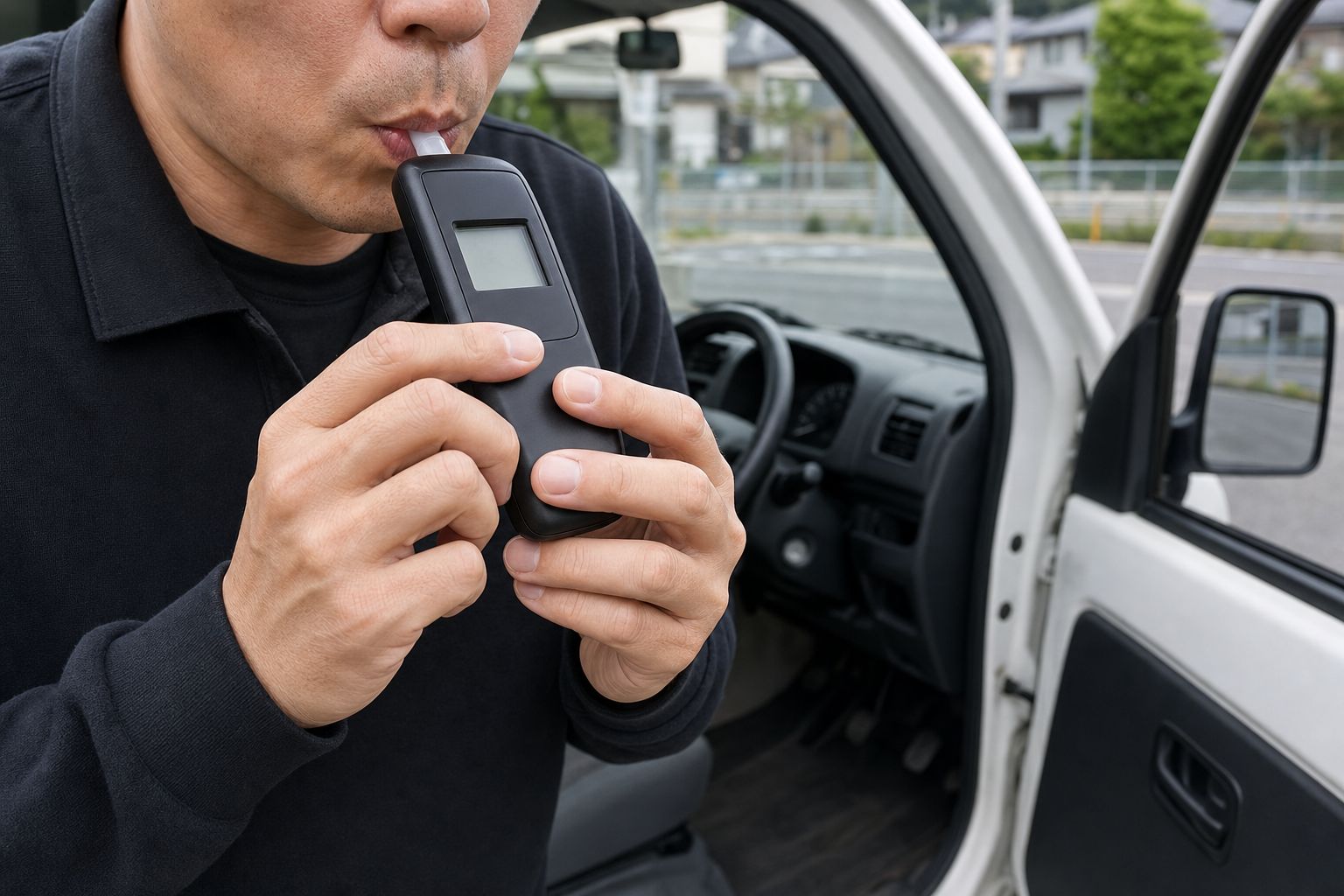 アルコールチェックの手元（生成した仮画像）